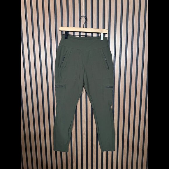Athleta Leggings Small Womens Green Pocket Zip Cargo Joggers - Picture 1 of 8
